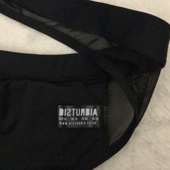 DOLLS KILL Choker Cage Swim Black Bikini Top XL - Picture 7 of 8